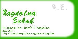 magdolna bebok business card